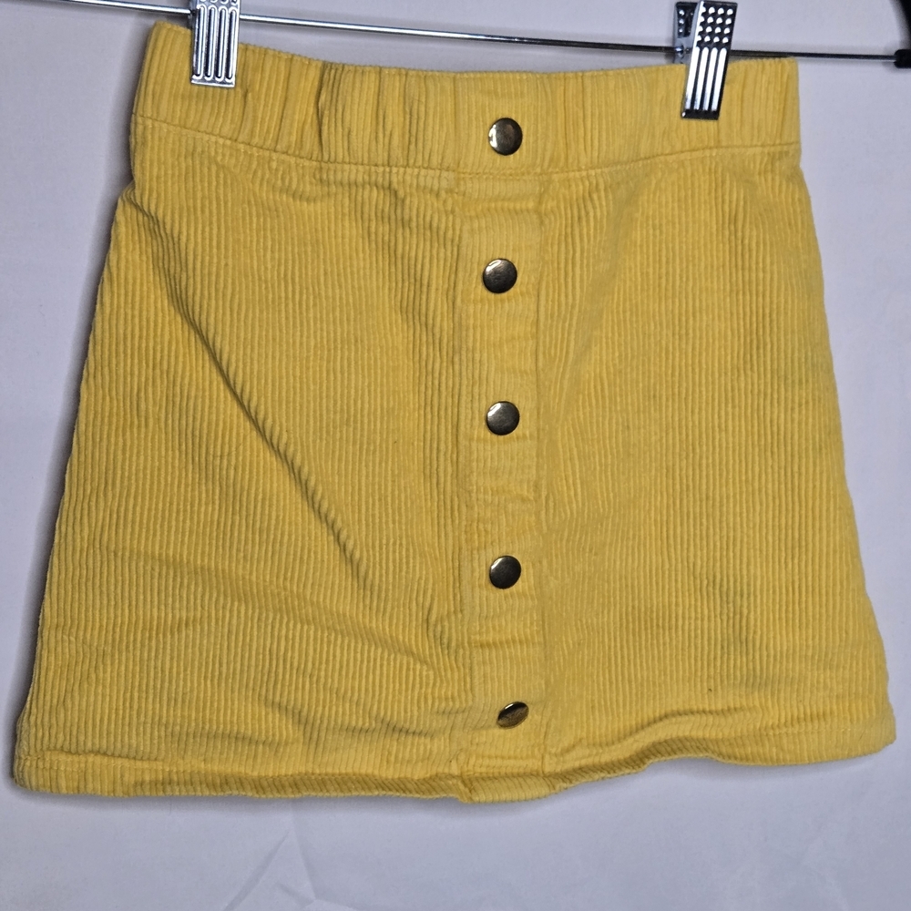 7/8 Medium Isaac Mizrahi Sunny Yellow Girls Corduroy Skirt Elastic Waist